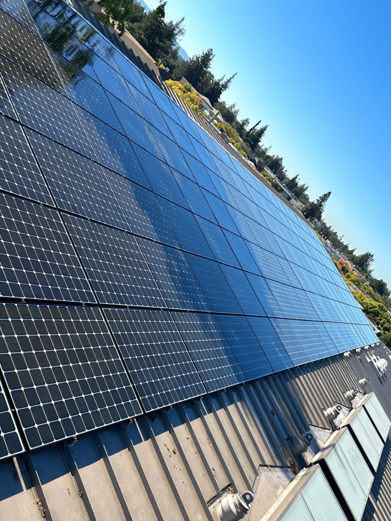 Clean commercial solar array after cleaning