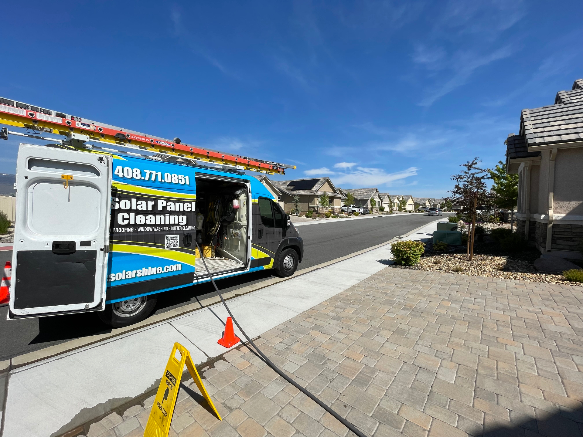All One Solar Shine wrapped service van